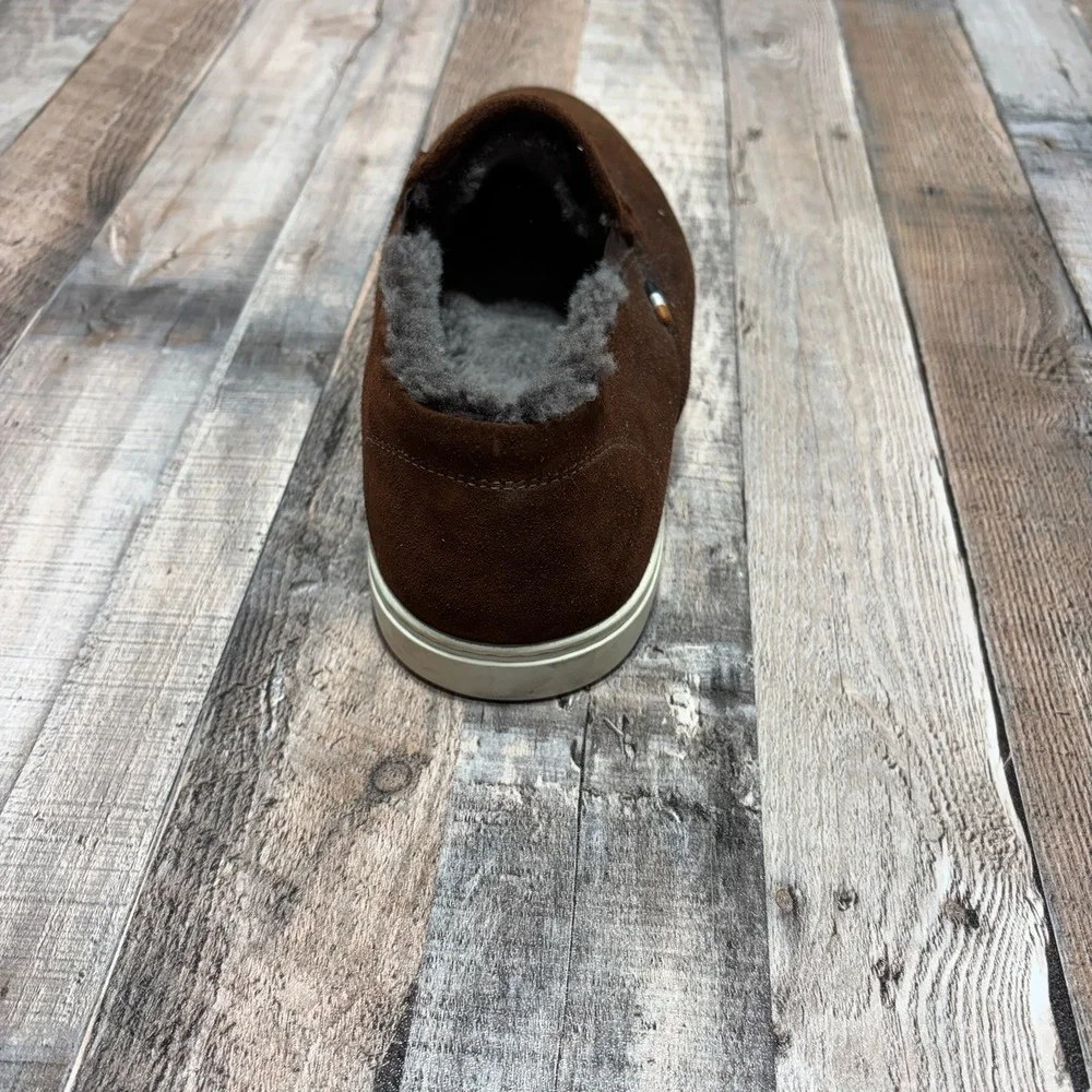 Allen Edmonds Slip On Men 10 3E Brown Suede Shearling Lined Sneaker 4830 Wide